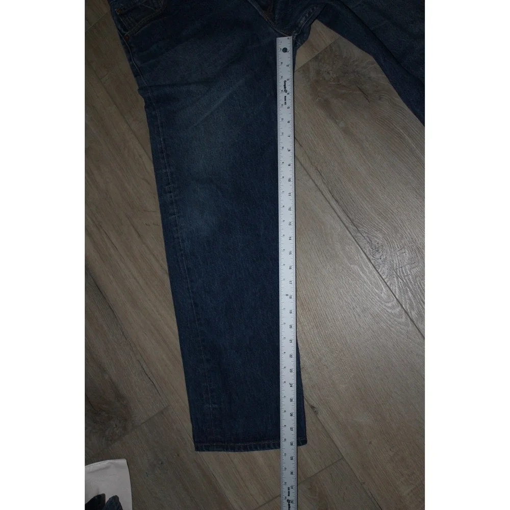 VTG Levi's 501 Mens Straight Leg Button Fly Dark Wash Blue Denim Jeans W36 L32